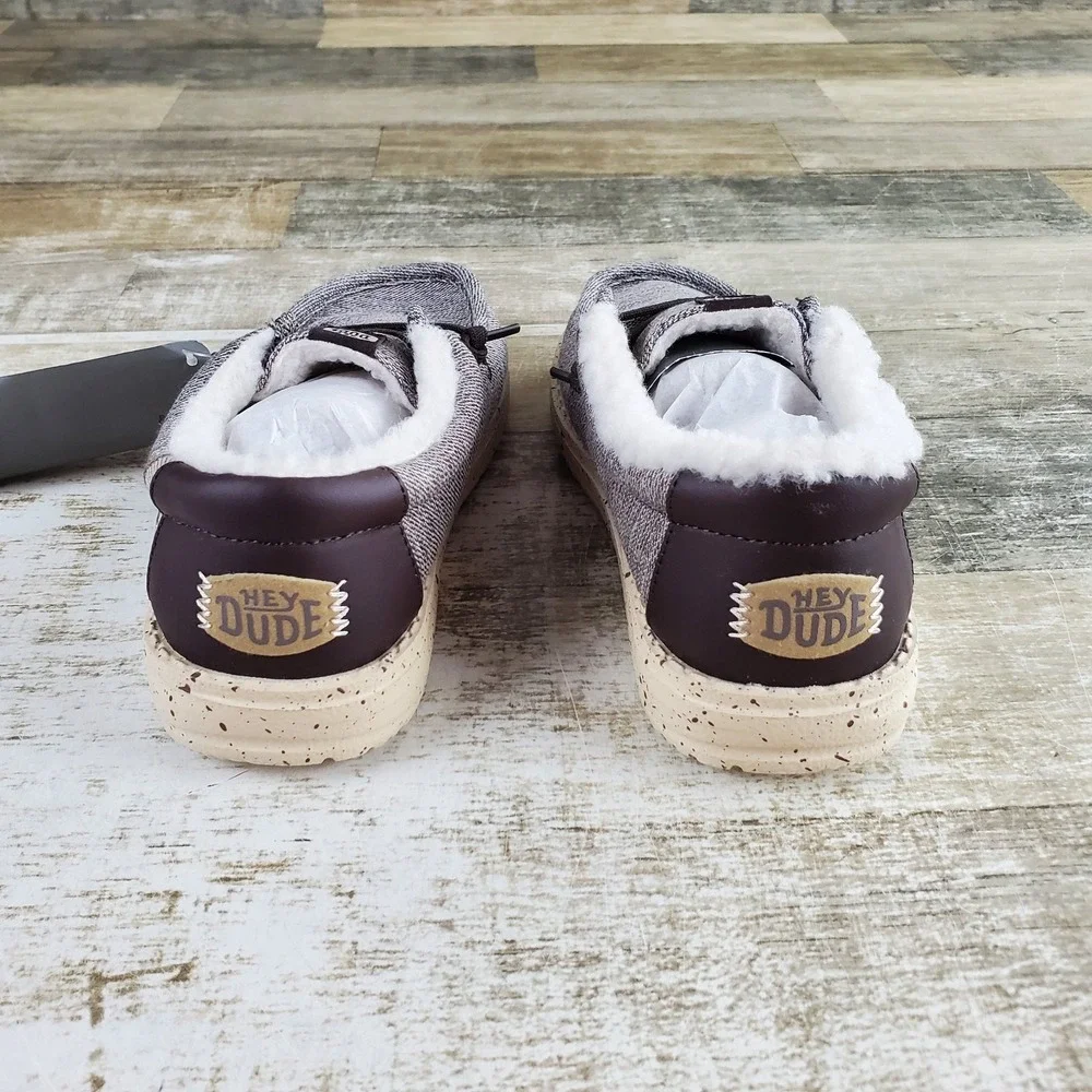Hey Dude Wendy Heathered Cozy Kids Loafer Shoe Sz 13 C13 Brown Round Toe Comfort